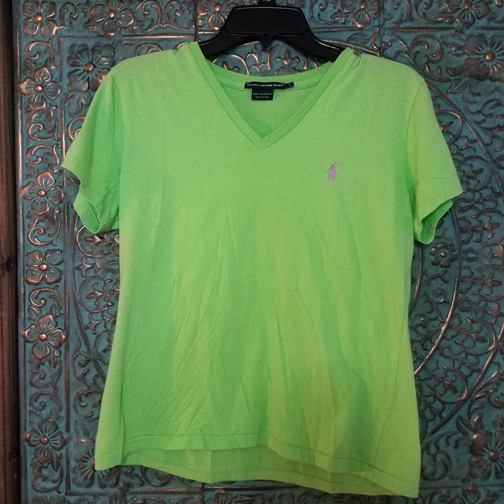 Ralph Lauren Sport Green Vneck Tee